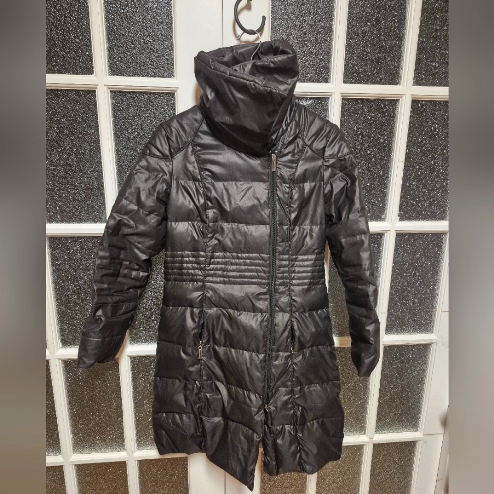 DECK by Decollage padded quilted lightweight down coat jacket black small